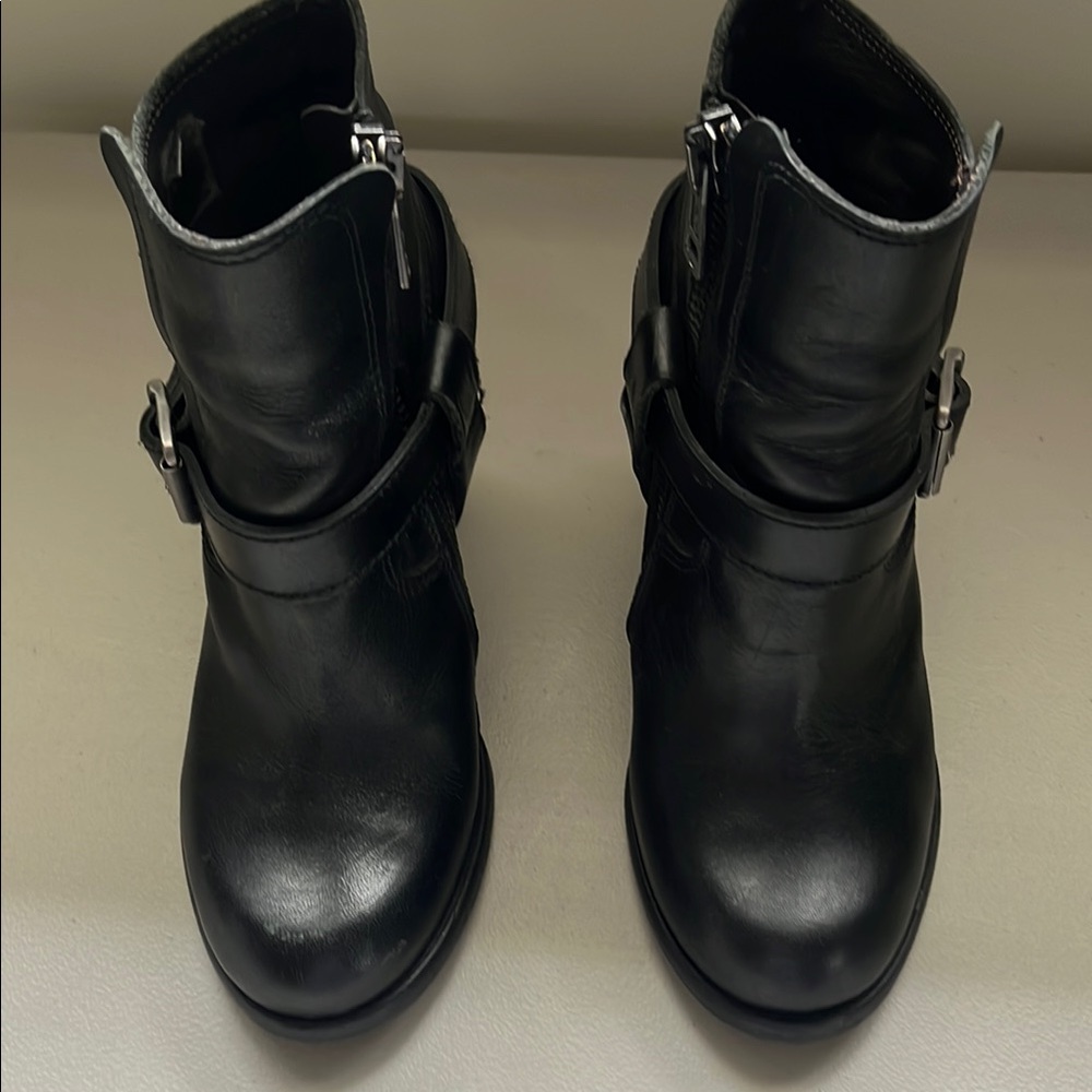 Black Leather Ankle Boots